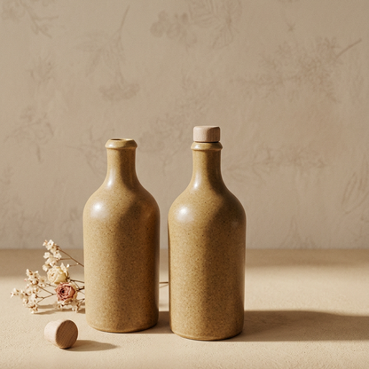 Steinzeugkrug für Olivenöl 500 ml - made in Germany, leer